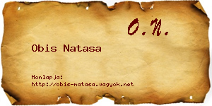 Obis Natasa névjegykártya